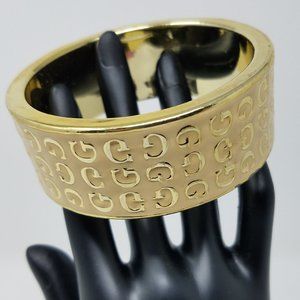 Guess Acrylic Gold Tone and Pink Enamel Bracelet Rare Vintage